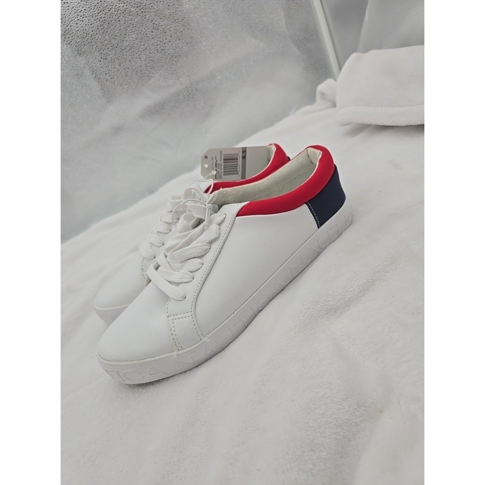 Nautica Yocona - Women's Sneakers Lace Up Size 8.4 Red White Blue - New